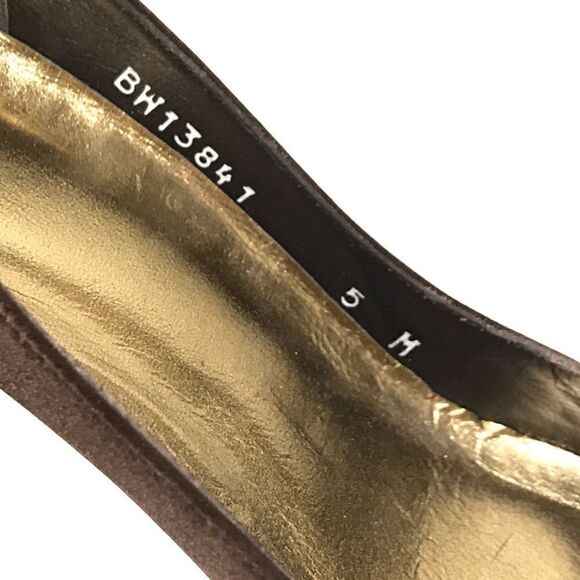 Stuart Weitzman Chocolate Brown Peeptoe Heels sz 5 - Picture 3 of 7